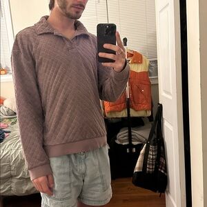 Quilted Purple Pullover Long Sleeve